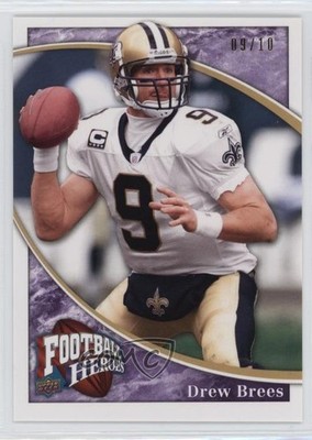 2009 Upper Deck Football Heroes Purple 9/10 Drew Brees #13 HOF v7j