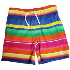 Kids Polo Ralph Lauren Size 3 Rainbow Striped Terry Athletic Shorts NWOT