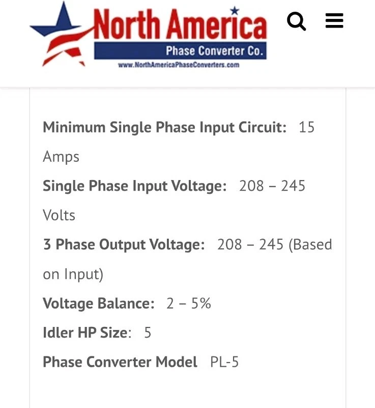 PL-5 Pro-Line 5PS Drehphasenwandler - eingebauter Starter, Made in USA - Bild 4 von 4