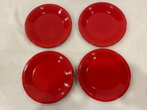 Fiesta Scarlet Red Salad Plates-classic.  Set of 4. New 1st Quality.