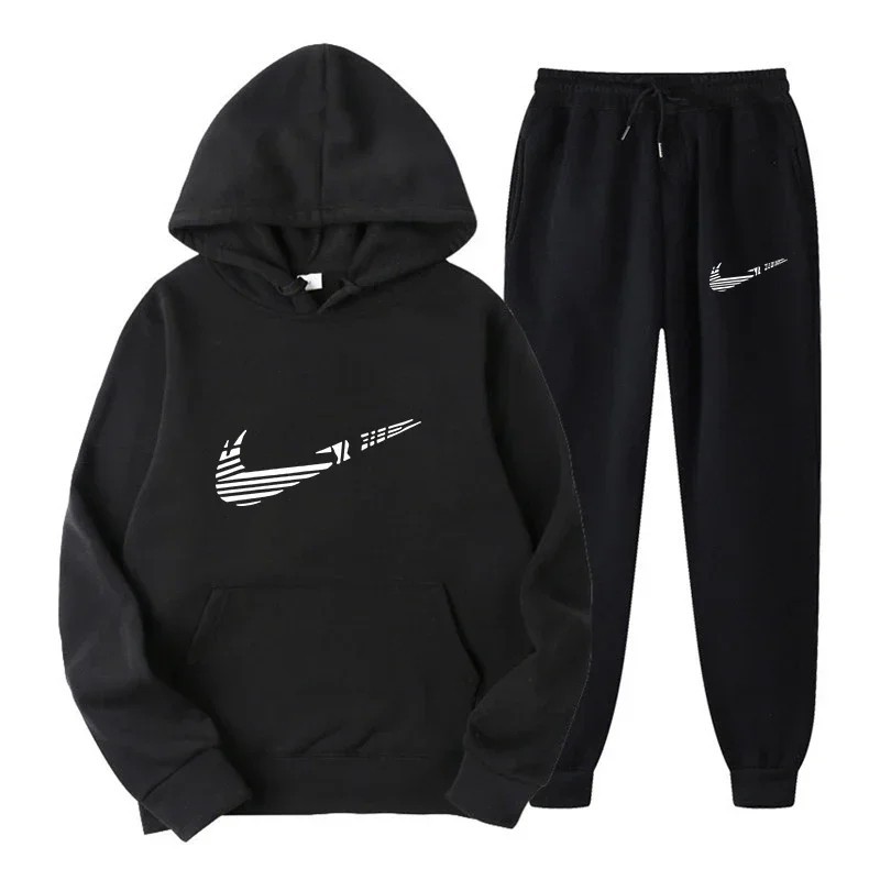 New Mens Tracksuit Hoodies + Sweatpants Male Casual Sports Jogging Fashion Set