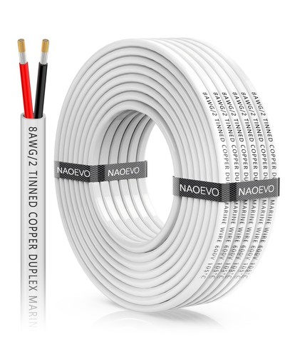 Duplex Marine Grade Wire 10 Gauge Marine Wire 10ft - Tinned Copper Duplex Boat Wire For Automotive & RV Use 10ga Wire