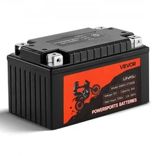 VEVOR Motorcycle Battery,12 Volt 6Ah,LiFePO4 Lithium Pre-Charged Powersports Bat