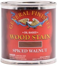 General Finishes Oil Based Penetrating Wood Stain, 1/2 Pint, Spiced Walnut