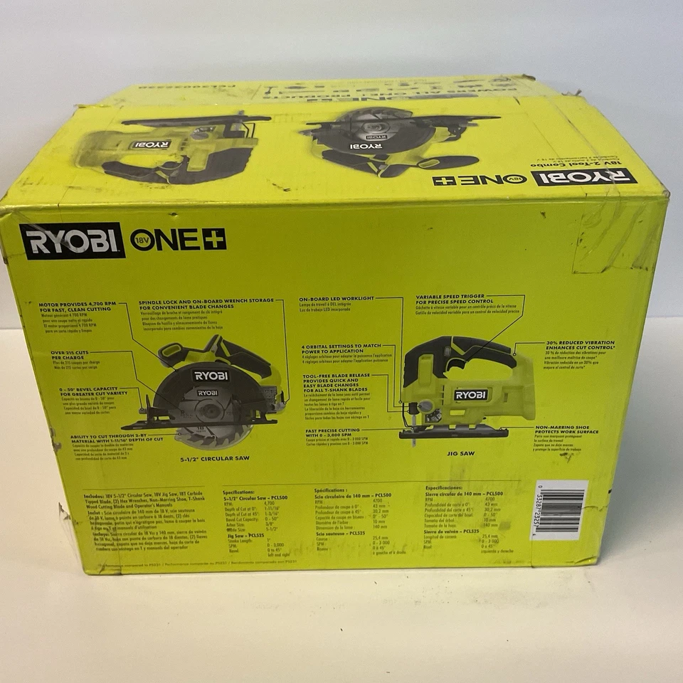 RYOBI ONE+ 18V 2-Tool Combo Kit w 5-1/2 in. Circular Saw and Jig Saw-PCL500525SB - Image 4 of 4