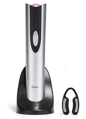 Oster Cordless Electric Wine Bottle Opener with Foil Cutter, Silver NEW