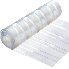 Plastic Vinyl Strip Curtain Door 7.5 Lx7.6 W Clear Waterproof Ribbed PVC