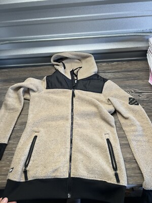 686 Flo Jacket Womens M Beige Full Zip Fleece Thermal Hoodie