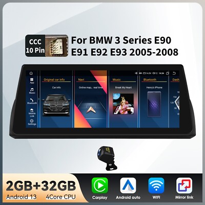 10.25'' GPS Radio CarPlay Screen Für BMW 3series E90 E91 E92 E93 CCC Android 13