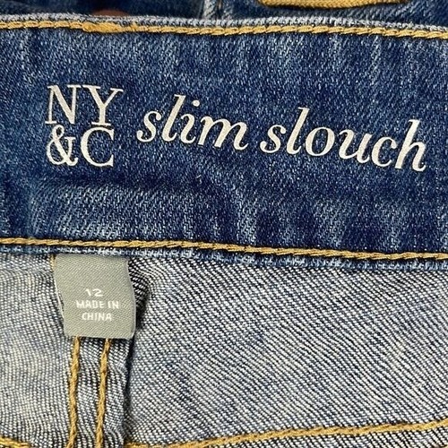 NY&C New York & Company Women Slim Slouch Distress Stretch Jeans 34x27.5 size 12 - Picture 6 of 17