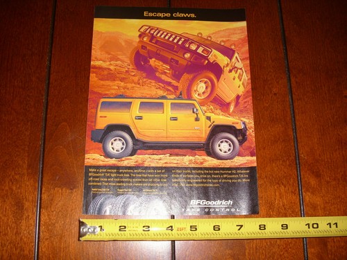 ANUNCIO ORIGINAL DE 2003 HUMMER H2 BF GOODRICH - Imagen 6 de 6