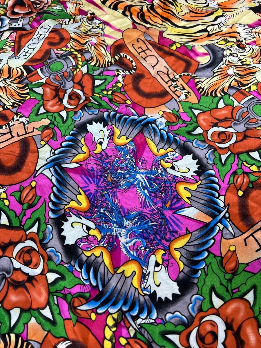 ED HARDY Christian Audigier Silk Scarf, Shawl/Wrap, Pareo, Skulls