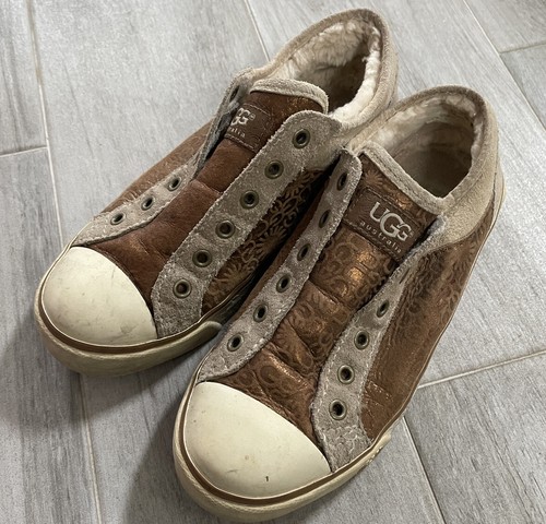 UGG Damen Wildleder Leder Lammfell Shearling Spitze weniger Turnschuhe Größe 5 EU36 - Bild 2 von 12