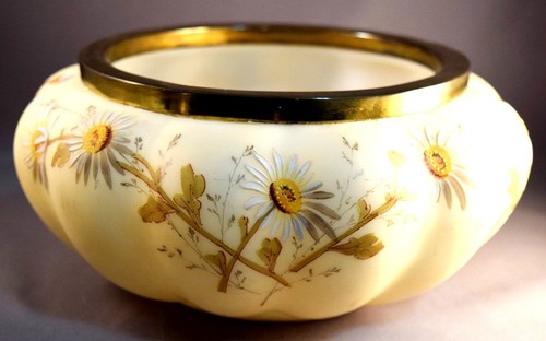 FAVOLOSA ciotola a costine in vetro melone smaltato smaltato Smith Bros marcata   - Foto 1 di 4