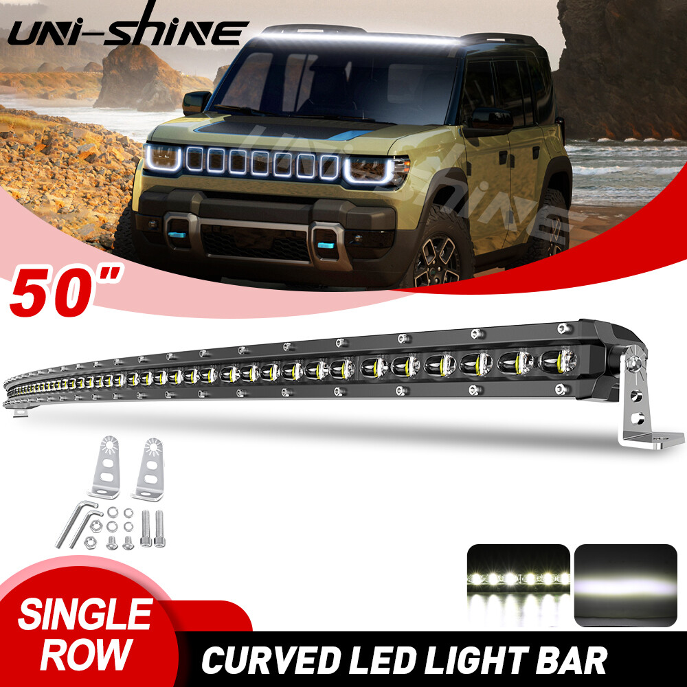 Roof 50inch 6D Curved Led Light Bar Spot Flood Offroad Truck Driving 4WD 51''