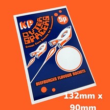 KP Crisps 1980s Outer Spacers Beef burger Flavour Rockets Classic Vinyl Sticker