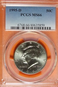 1995-D PCGS MS66 KENNEDY HALF DOLLAR #B41372