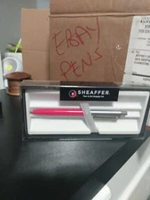 Sheaffer Sentinel Ballpoint Pen Chrome/Pink Black Ink New 