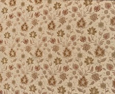 KRAVET Jacobean Botanical woven linen rayon chenille gold 1 yard new