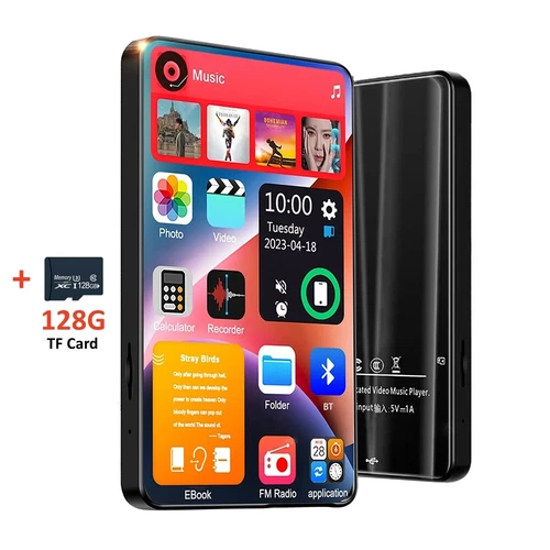 4 inch Full Touch Screen Bluetooth 5.2 Android MP3 Music MP4 Video Player 128GB
