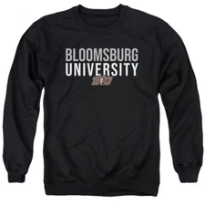 Bloomsburg University Adult Crewneck Sweatshirt Stacked, Black, S-3XL