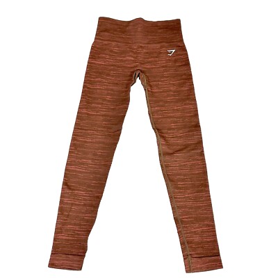 Gymshark Womens XS Adapt Marl Seamless Leggings Cherry Brown 23'' Inseam X Small