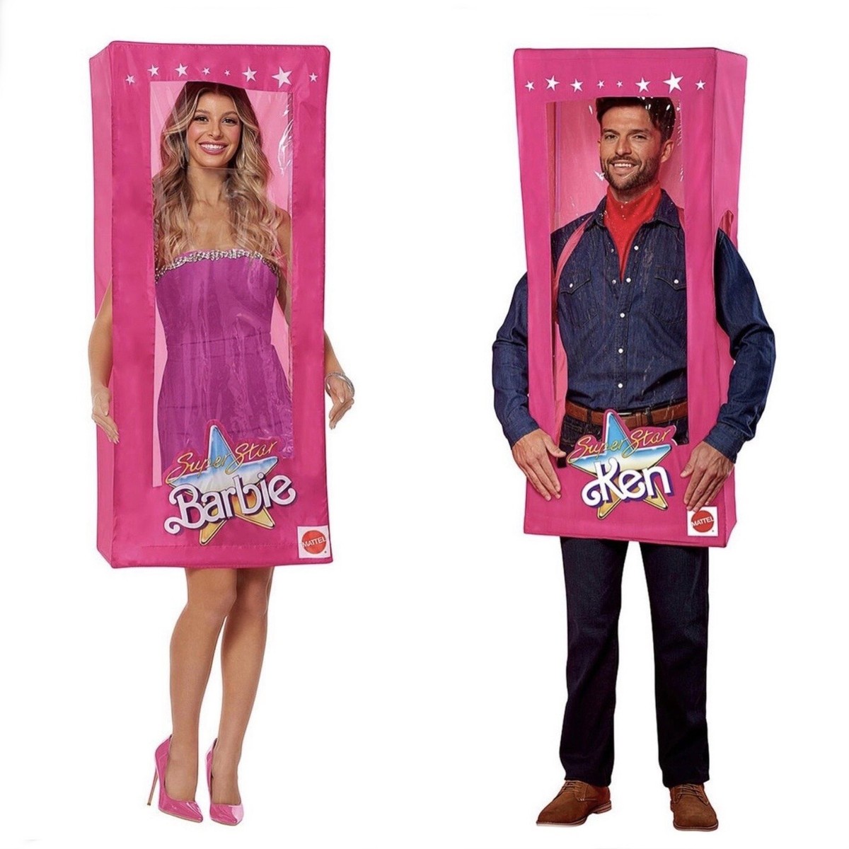 Barbie Doll and Ken Doll Box Costume Set Halloween In Hand New