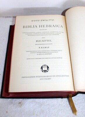 Biblia Hebraica 1937 - Rudolf Kittel Hardcover Printed in Germany