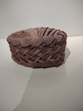 Vintage Brown Braided Satin PILLBOX Hat Women Ladies 1950's Prop Shop