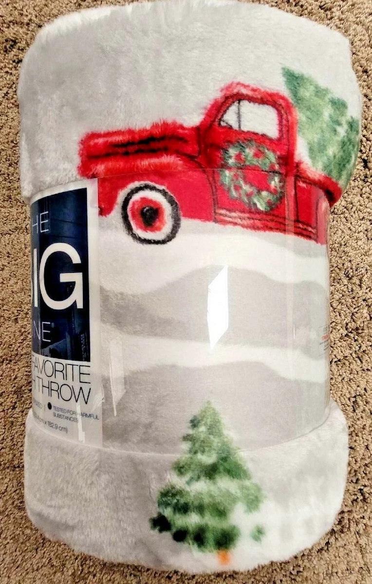 The Big One Oversized Soft Throw Blanket Christmas Red Truck 5ft x 6ft NEW