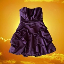 NWT David's Bridal Strapless Plum Cocktail Dress Bridesmaid Wedding Guest Sz 10