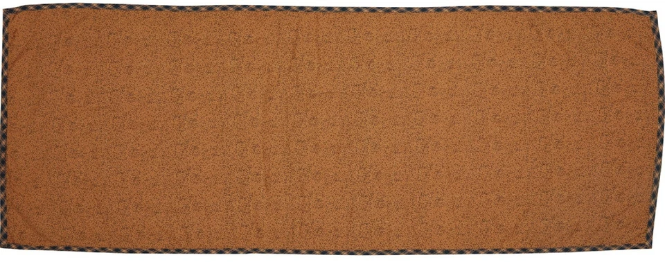 Hand Quilted 36" Table Runner Log Cabin Patchwork Red Tan Blue Millsboro - Image 4 of 4