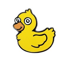 Yellow Duck Enamel Lapel Pin  Fitted Hat Pin  Lake Pond Animal Bird