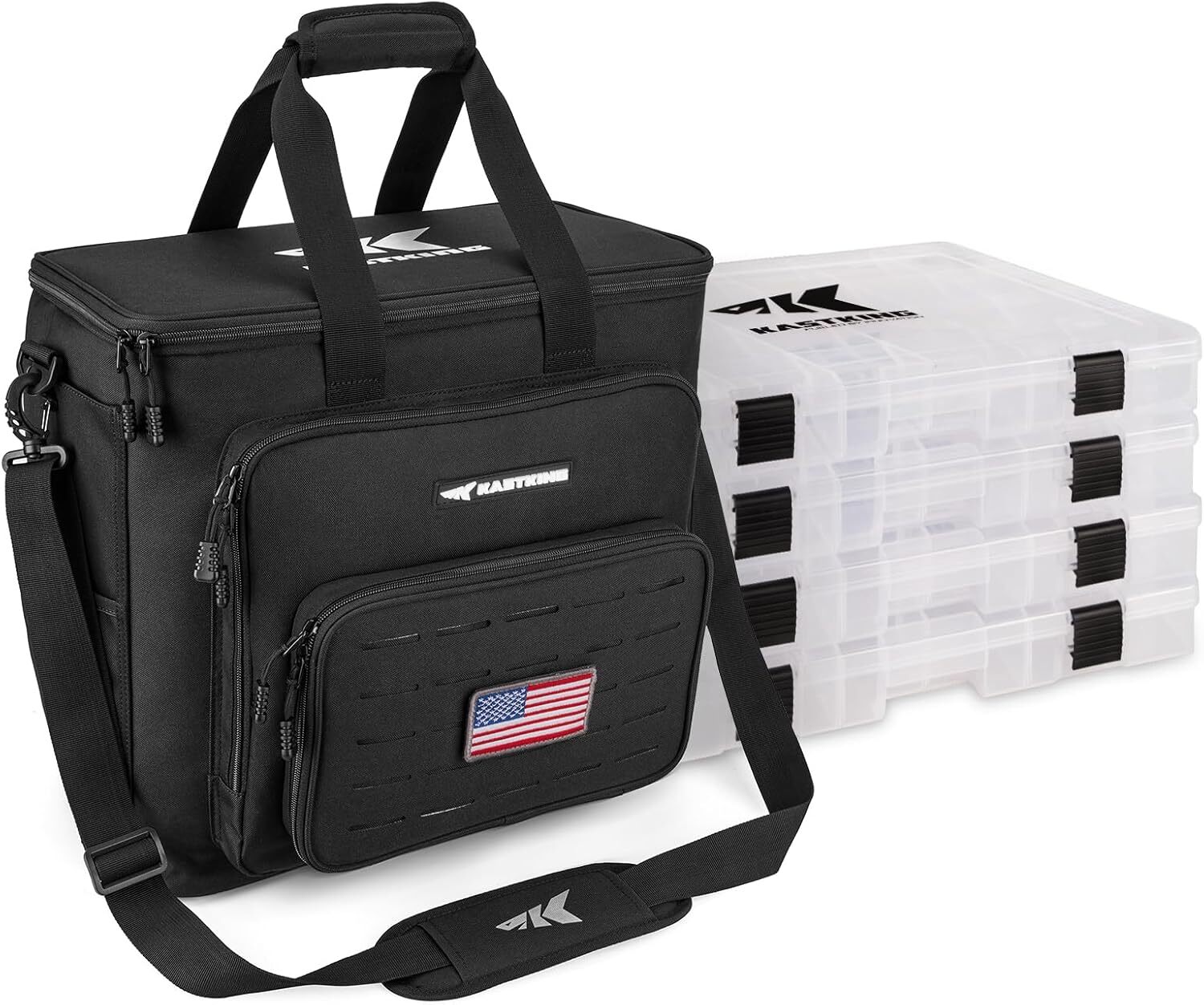 KastKing Karryall Tackle Bags Fishing With 4 * 3600 /3700 Tackle Trays Storage