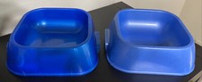 Pet Food and Water Bowl Plastic Dish for Dogs and Cats Set Of 2