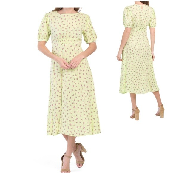 Faithfull The Brand FF1503 Beline Midi Dress Luda Floral Print ( US 4 )