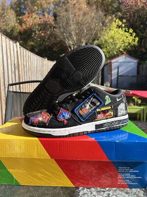 Size 7.5 M / 9 W - Nike SB Dunk Low NECK FACE Black/Multicolor/White- Halloween