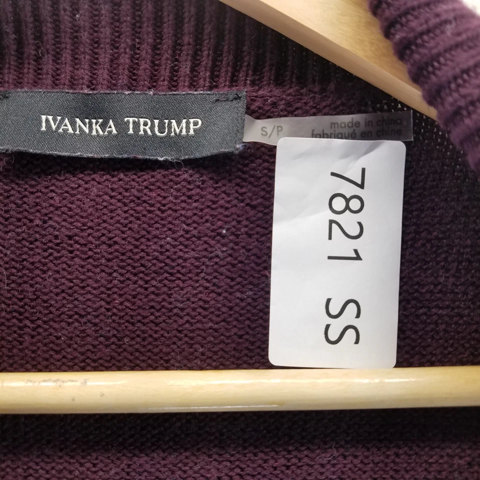 Cárdigan abierto púrpura Ivanka Trump para mujer pequeño S cremallera mezcla de algodón elástico Foto 4 de 4