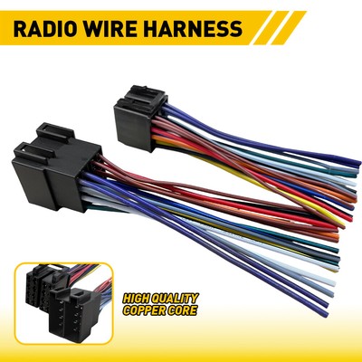 RADIO WIRE HARNESS CONNECTOR FOR MOST PETERBILT, PIONEER, ALPINE, JVC, KENWOOD