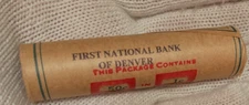 Original Historic FNB Denver Wheat Roll 2 Indian Cent Ends Vintage 50 Penny Find
