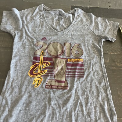 Cleveland Cavaliers Shirt Womens Large Gray V-Neck Adidas NBA Champions  2016 dc7