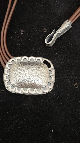 Chunky Silpada Sterling Silver Sunflower Stranded Leather Necklace. 16 inch - Picture 17 of 19
