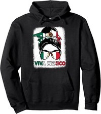 New Hooded Sweatshirt Viva Mexico Independence Day Mexican Flag Design Unisex