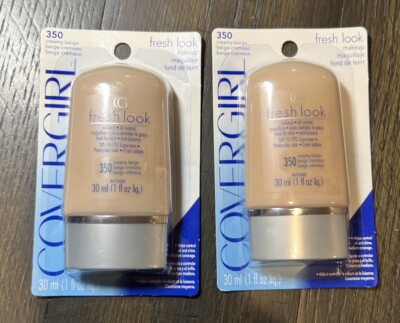 x2 CoverGirl Fresh Look Oil Control Makeup #350 Creamy Beige 1oz.
