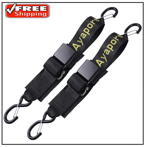 Boat Tie Down Straps 2" X 48" - Heavy Duty Manual Buckle Straps For Trailer, Jet Ski, Pontoons