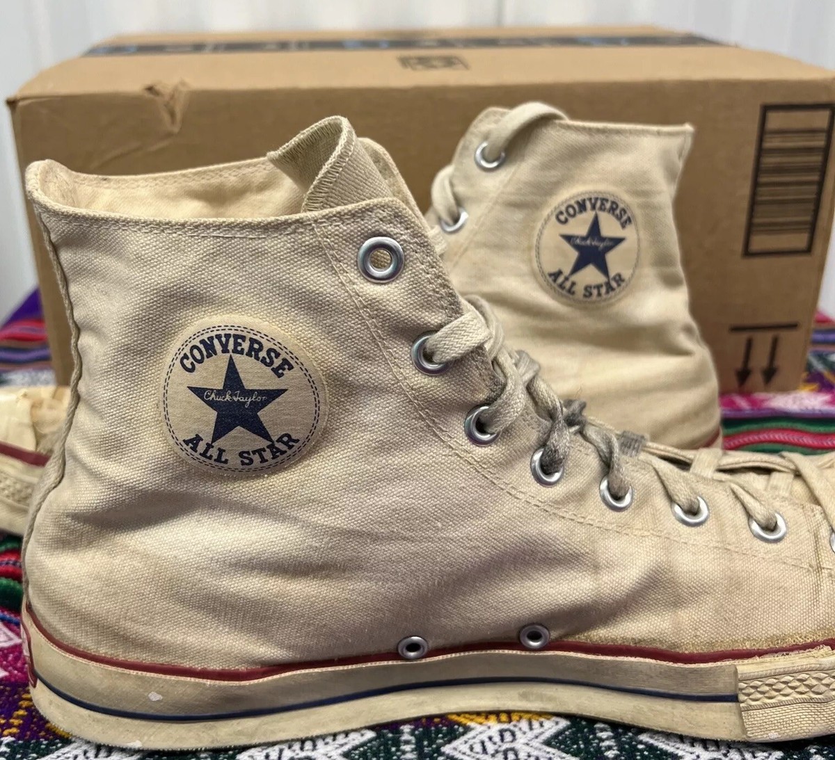 Vintage 1950s Converse All Star Mens 14 Chuck Taylor Red Label USA