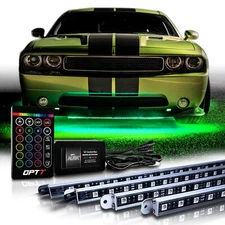 OPT7 4pc 16 Color Car Truck Underglow Underbody RGB Accent Kit Glow LED Lightbar