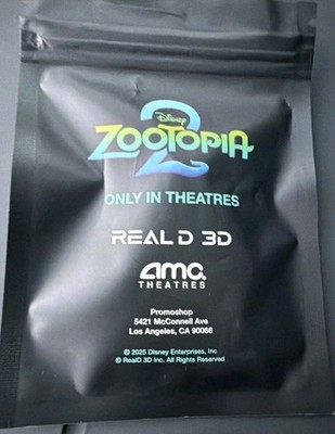 Disney Zootopia 2 Opening Night AMC Keychain Sealed Package 11/27 Only RealD 3D