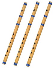 Handmade Bamboo Flute Beautiful Musical Instrument Bansuri B C G Scale Set Of 3