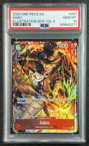 SABO PSA 10 2026 ONE PIECE EN #OP05-007 ILLUSTRATION BOX VOLUME 5 0271